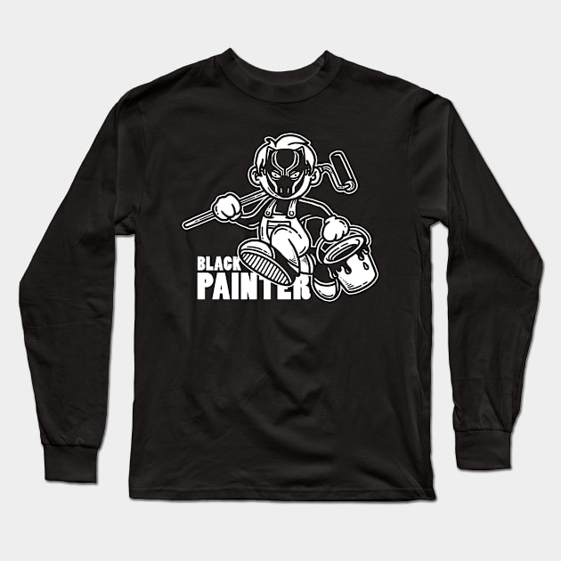 Black Painter Long Sleeve T-Shirt by prawidana